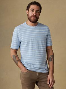 Faherty Men's Sunwashed Regenerative Tee - Bermuda Sail Stripe BERMUDASAILSTRIPE