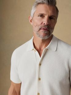 Faherty Men's Short-Sleeve Sunwashed Sweater Shirt WHITESHELL