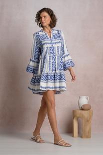 Elan Mini Dress NATURAL/BLUE