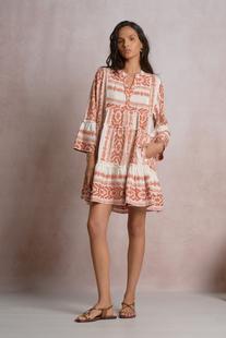 Elan Mini Dress NATURAL/CAYENNE