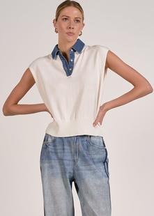 Elan Cap Sleeve Sweater OFFWHITE