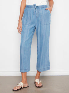 Charlie B Tencel Wide Leg Jogger Pants - Medium Blue MEDIUMBLUE