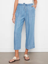 Charlie B Tencel Wide Leg Jogger Pants - Medium Blue MEDIUMBLUE
