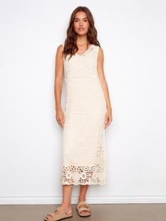 Charlie B Cotton Crochet Sleeveless Maxi Dress - Natural NATURAL