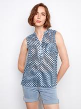 Charlie B Printed Cotton Gauze Sleeveless Shirt - Mini MINI