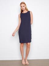 Charlie B Sleeveless Linen Blend Dress - Navy NAVY