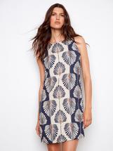 Charlie B Printed Sleeveless Linen Blend Dress - Tahiti TAHITI
