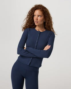 Vuori Women's Long Sleeve Pose Twin Cardigan BLUECOAST