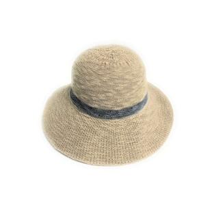 Shihreen Medium Brim Hat with Stripe LT.BEIGE