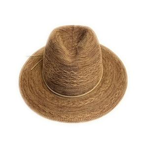 Shihreen Woven Pattern Fedora CAMEL