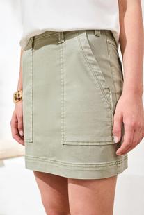 Tribal Women's Comfort Stretch Audrey Pull-On Denim Skort Patch Pockets CACTUSCLAY