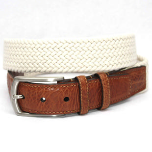 Torino Men's Cotton Elastic Belt CREAM