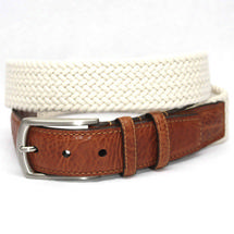 Torino Men's Cotton Elastic Belt CREAM