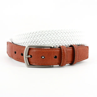 Torino Men's Cotton Elastic Belt WHITE