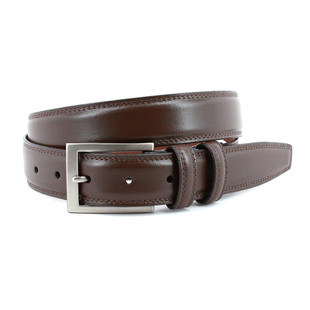 Torino Men's Brown Aniline Satin Buckle Belt BROWN