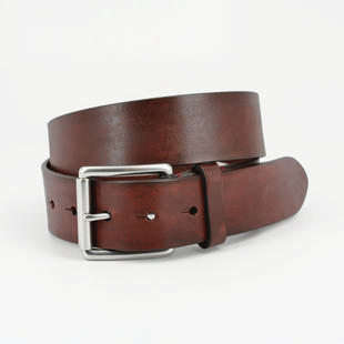 Torino Men's Burnished Bridle Belt - Brown BROWN