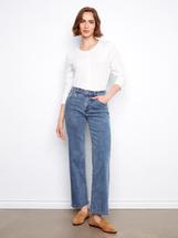 Charlie B Women's Chloe Wide Leg Jeans MEDIUMBLUE