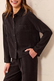 Tribal Women's Long Sleeve Top with Pockets BLACK