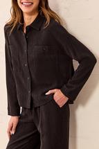 Tribal Women's Long Sleeve Top with Pockets BLACK
