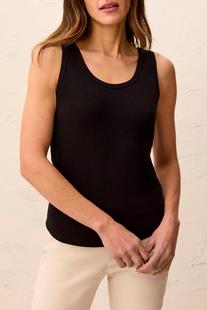 Tribal Women's Scoop Neck Cami with Shirttail BLACK