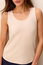 Tribal Women's Scoop Neck Cami with Shirttail MOONSTONE