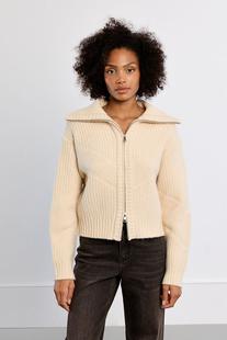 Molly Bracken Women's Zip Front Cardigan CREAM