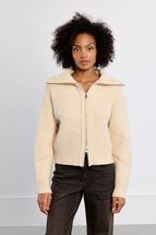 Molly Bracken Women's Zip Front Cardigan CREAM