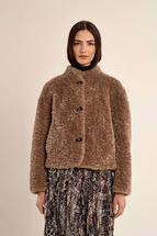 Molly Bracken Women's Faux Fur Novelty Jacket BROWN