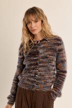 Molly Bracken Women's Intarsia Yarn Cardigan DENIMBLUE
