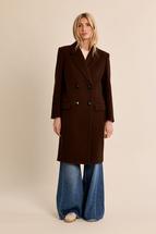 Molly Bracken Women's Long Peacoat CHOCOLATE