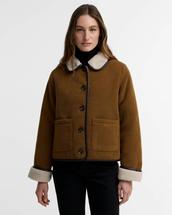 Barbour Women's Penny Fleece Casual Jacket TAN/ECRU