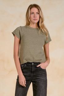 Elan Women's Short Sleeve Crewneck Sweater LIGHTOLIVE