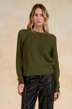 Elan Women's Raglan Crewneck Sweater OLIVE