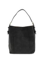 Joy Susan Hobo Rich Faux Suede Handbag BLACK/BLACK