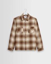 Wax London Whiting - Natural And Ecru Overlap Check Overshirt NATURAL/ECRU