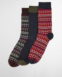 Barbour Men's Marlow Fair Isle Sock Gift Box OLIVE
