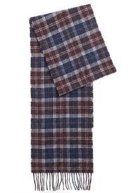 Barbour Men's Tartan Lambswool Scarf MIDNIGHTOAKTARTAN