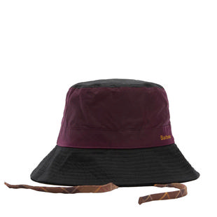 Barbour Women's Brackley Wax Bucket Hat MERLOT/BLACK