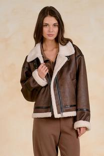 Elan Women's Novelty Jacket with Sherpa Lining MOCHA