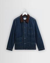 Wax London Healey - Dark Blue Denim Chore Jacket VINTAGEDENIM/DKBLUE