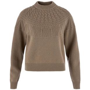Fjallraven Women's Ovik Solid Jacquard Knit Sweater SUEDEBROWN