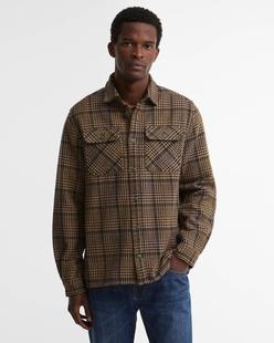 Barbour Men's Millom Relaxed Houndstooth Shirt OLIVE