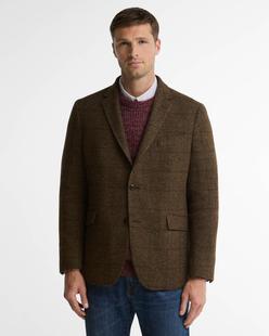 Barbour Men's Gosforth Moons Checked Blazer BROWN