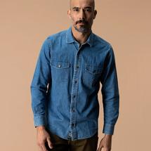 Duck Head Men's Long Sleeve Denim Snap Shirt - Clyde INDIGOBLUE