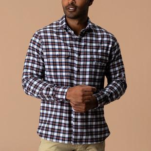 Duck Head Long Sleeve Performance Flannel Sport Shirt CHOCOLATEPLUM