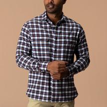 Duck Head Men's Long Sleeve Performance Flannel Sport Shirt CHOCOLATEPLUM