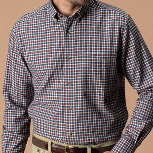 Duck Head Men's Long Sleeve Cotton Wool Sport Shirt - Caldor Plaid STORMYTEAL