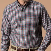 Duck Head Men's Long Sleeve Cotton Wool Sport Shirt - Caldor Plaid STORMYTEAL