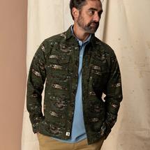 Duck Head Men's Long Sleeve Slater Moleskin Overshirt DARKFORESTGREEN