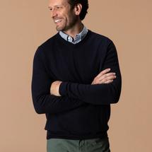 Duck Head Men's Buckley Merino V-Neck Sweater NAVY